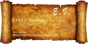 Erkli Ibolya névjegykártya